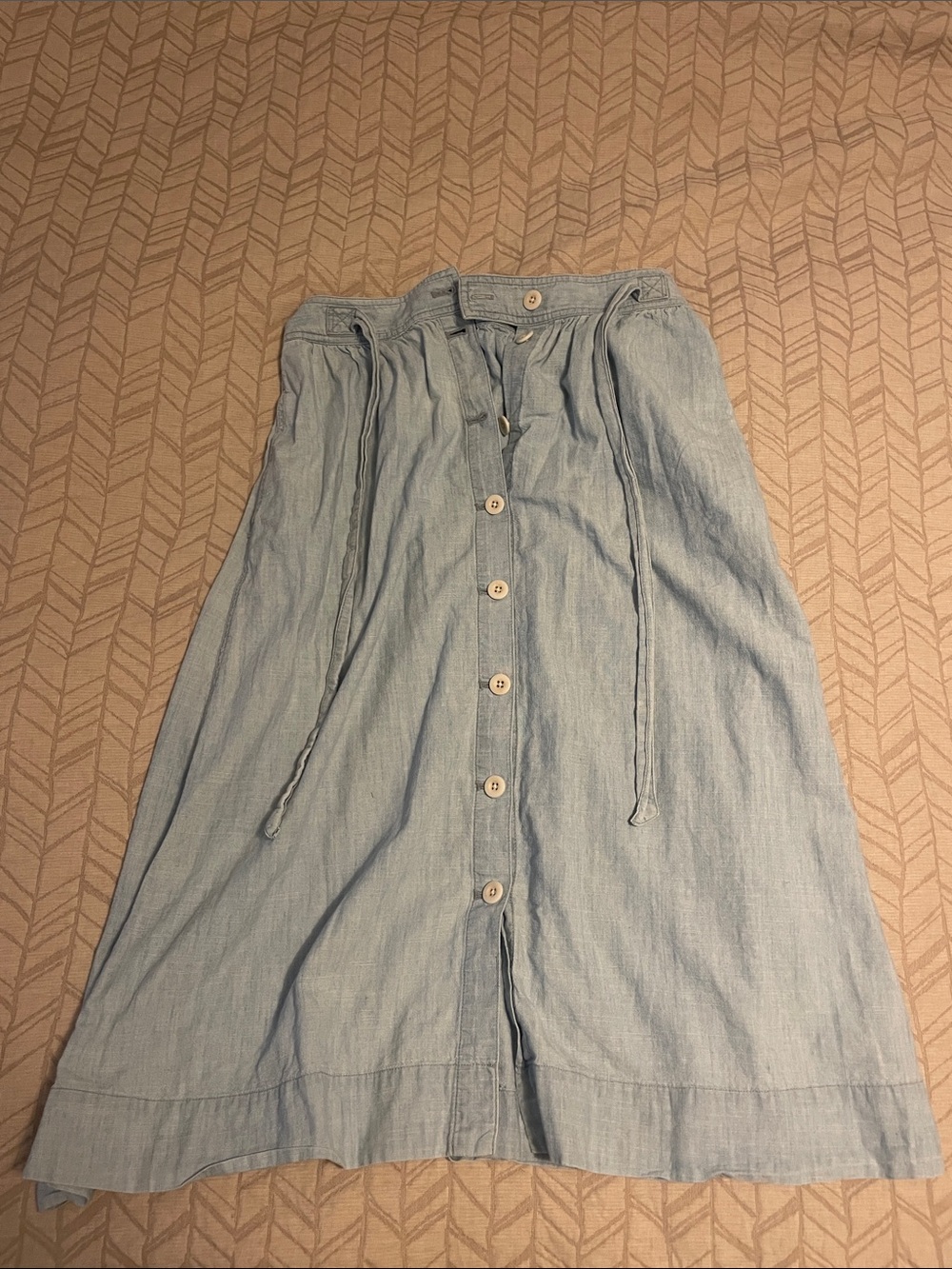 Madewell, Light Blue Button-Front Women's Midi Skirt